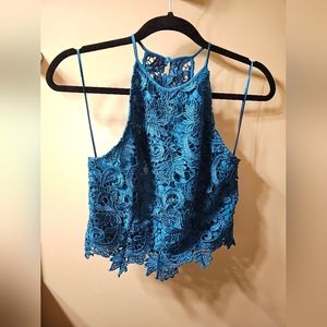 Guess Sleeveless Lace Crop Top size Small